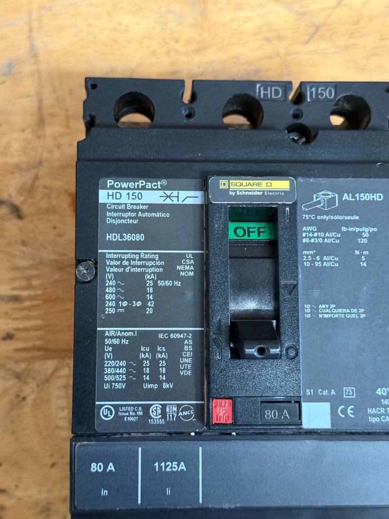 Square D PowerPact molded-case circuit breaker we bought in Florida