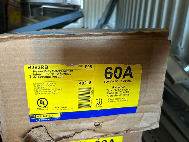 Square D heavy-duty safety switch disconnect purchased in Florida